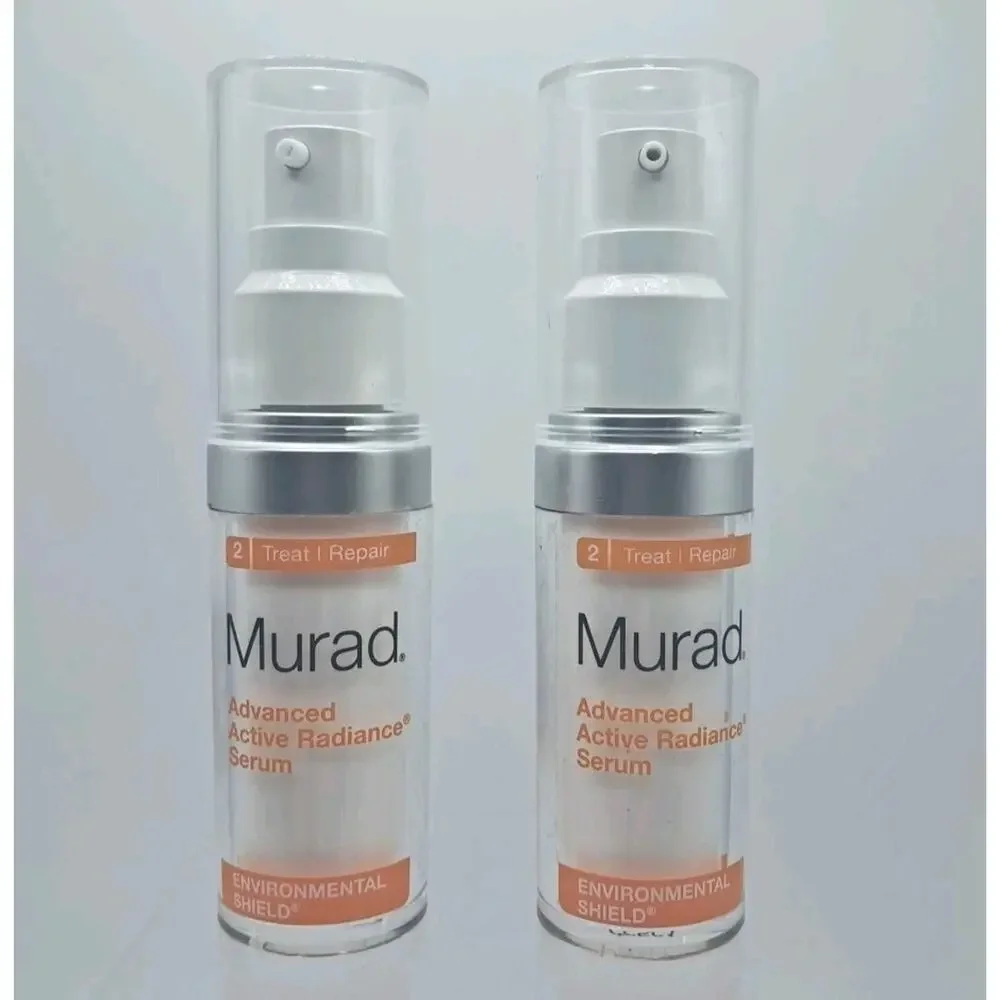 2x Murad Advanced Active Radiance Serum 0.5oz Environmental Shield Treat Repair